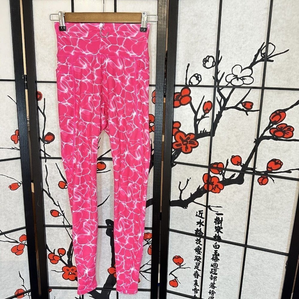 BuffBunny Legging Size S High Rise Pink Marble Pockets Gym Training